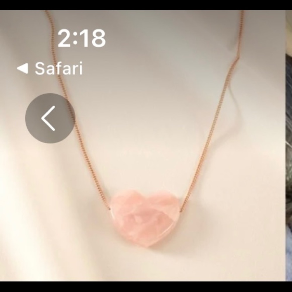 New Stella & Dot pink stone heart necklace!